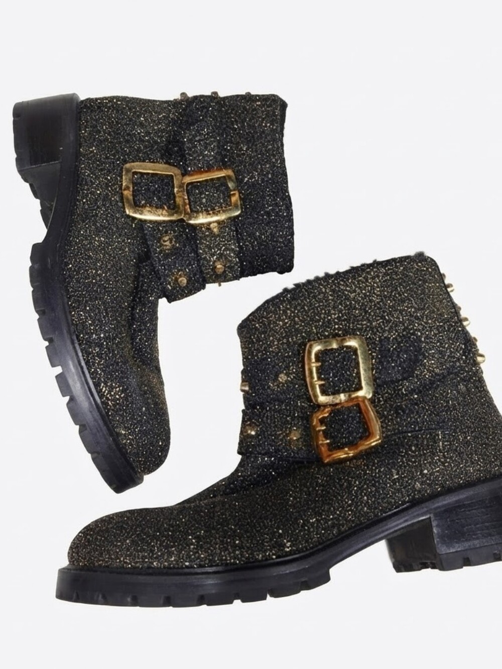 Ross and Snow Womens Stefana Genuine Shearling Lined Weatherproof Glitter Boots